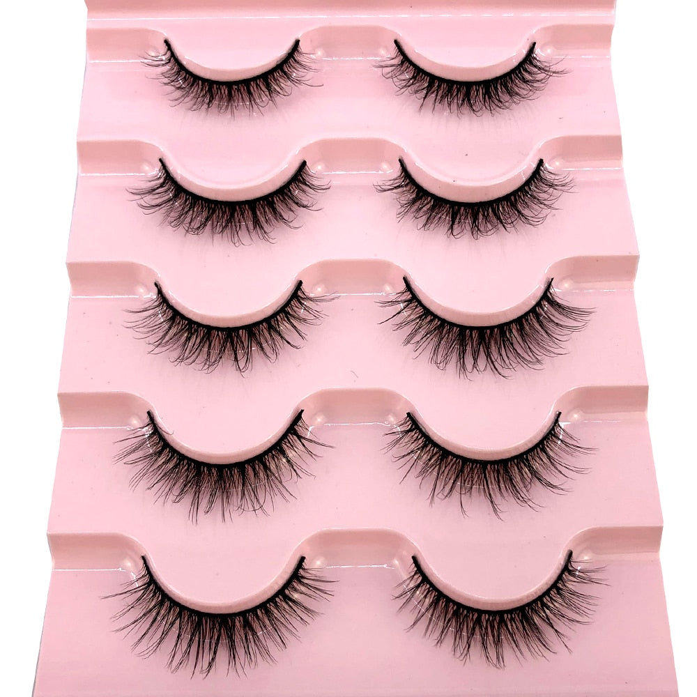 2023 New 5 pairs natural false eyelashes fake lashes long makeup 3d mink lashes eyelash extension mink eyelashes short eyelashes