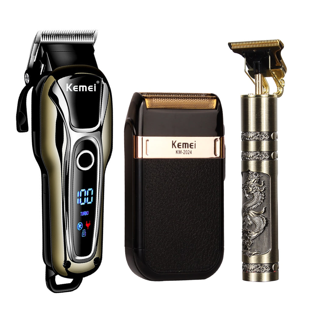 WEASTI Professional Barber Hair Clipper Rechargeable Electric Shave Razor Finish Cutting Machine Beard Trimmer Shaver Cordless