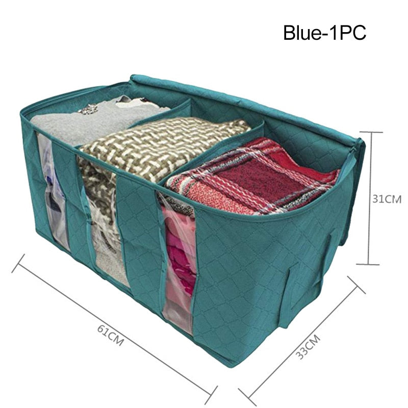 Non-Woven Clothes Storage Bag Folding Quilt Dust-Proof Cabinet Finishing Box Home Storage Supplies Space Bags organizador