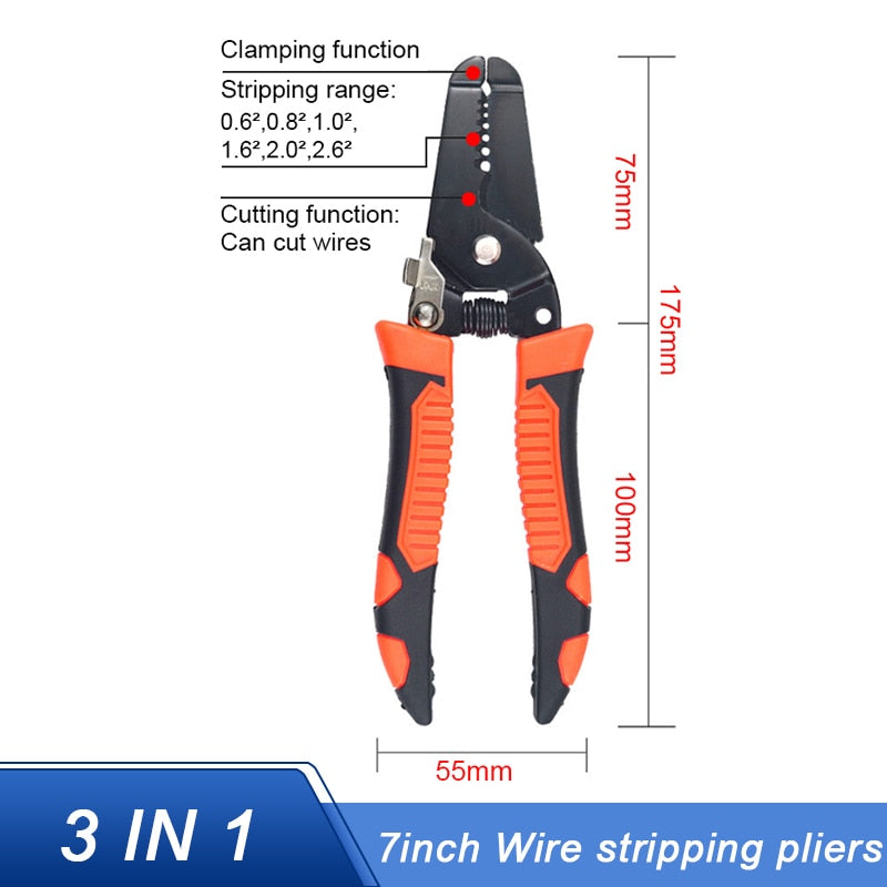 10 in 1 Wire Pliers Stripper Multifunctional Electrician Peeling Household Network Cable Wire Stripper Puller Stripper Tools