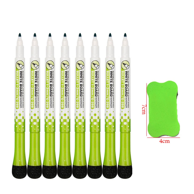 8 Colors Magnetic Dry Erase Markers Fine Tip Magnetic Erasable Whiteboard Pens for Kids Teachers Office School Student Classroom