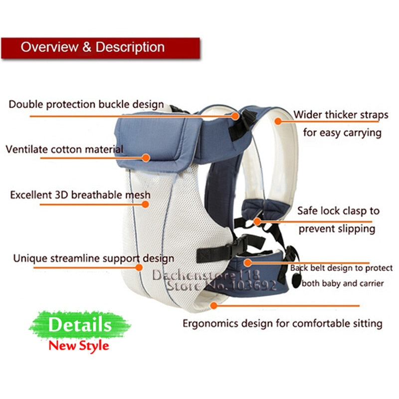 Baby Sling Breathable Ergonomic Baby carrier Front Carrying Children Kangaroo Infant Backpack Pouch Warp Hip Seat