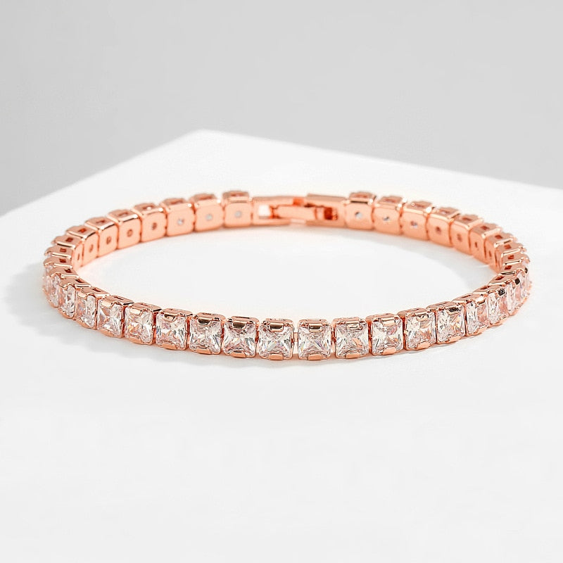 Platinum-plated. Sterling silver 925 with 2-6.5mm real moissanite tennis bracelet for women as a gift.