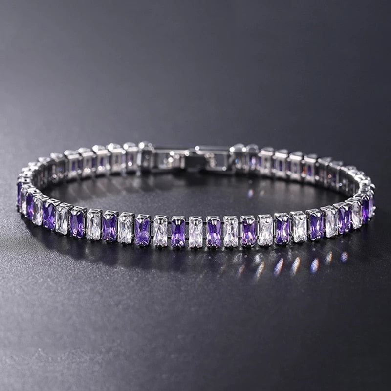 4mm Cubic Zirconia Tennis Bracelets For Women Iced Out Chain Silver Color Bracelet Men Zircon Armband CZ Pulseras Jewelry