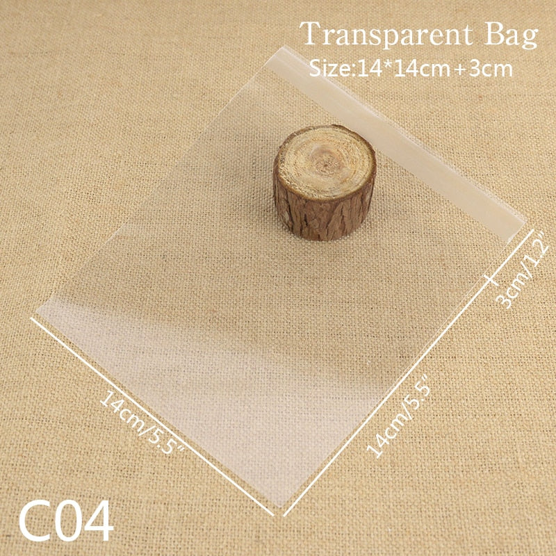 100pcs Plastic Transparent Packing Cellophane Bags Polka Dot Candy Cookie Gift Bag DIY Self Adhesive Pouch Candy Bags for Party