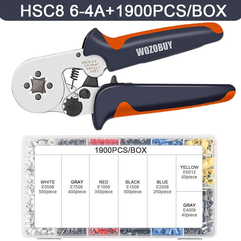 Tubular Terminal Crimping Tools Mini hand Pliers HSC8 6-4 0.25-10mm² 23-7AWG 6-6 0.25-6mm² High Precision Clamp Sets