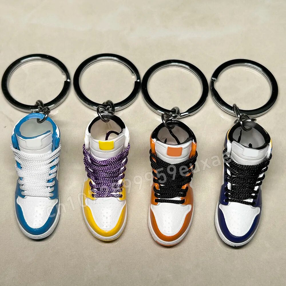 Exquisite Sneakers Key Chain Gift Customized 3D Mini Sports Shoes Keychain Model Basketball Fans Souvenir Phone Fashion Pendant