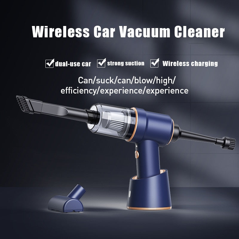 80000Pa 2 in 1 Car Vacuum Cleaner Wireless Charging Compressed Air Duster Handheld High-power Air Blower Duster For Home Office