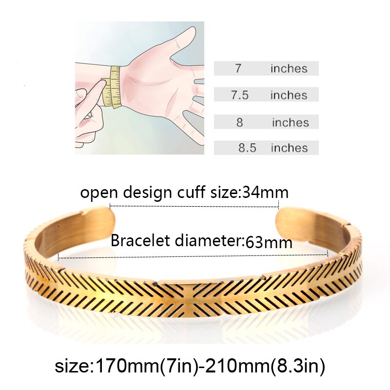 Mcllroy Bangle Men/women/cuff/love/bracelets Open Stainless Steel Titanium Gold Color Bangle Couple Bracelet Jewelry Viking
