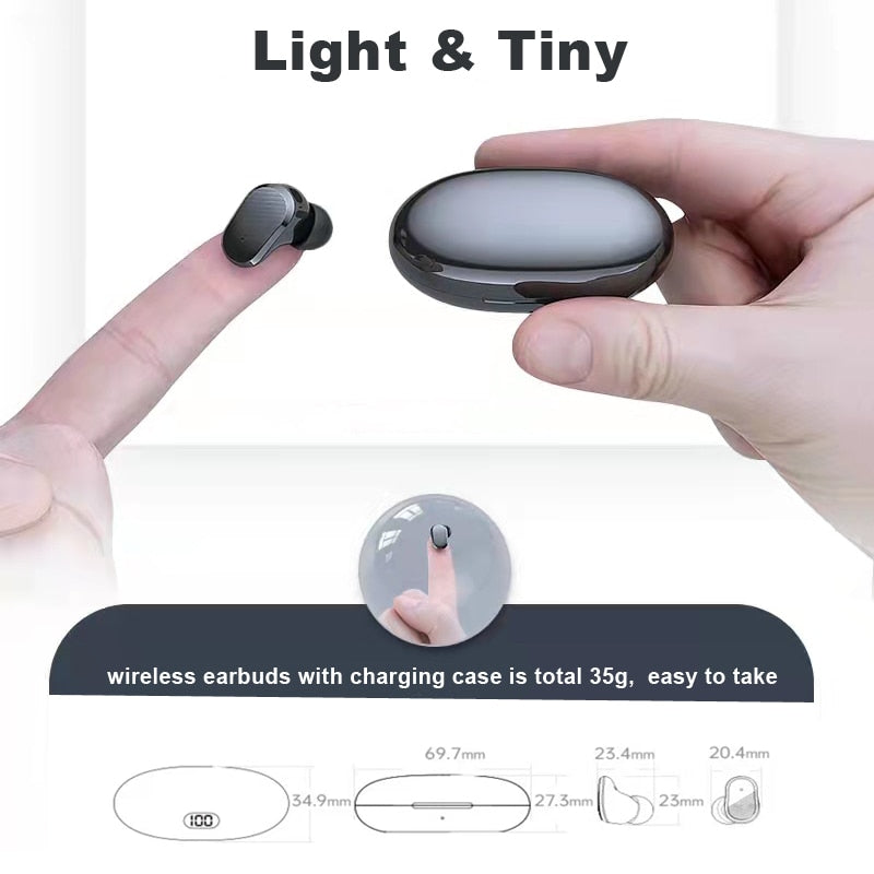 Wireless Bluetooth Earbuds Invisible Headphones for Xiaomi iPhone Samsung Sony Android Phones Hands Free MIC Mini Earphones