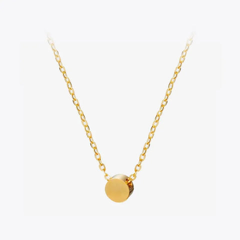 Enfashion Geometric Mini Circle Necklace Rose Gold Color Necklaces Pendants Stainless Steel Necklace Women chocker Jewelry