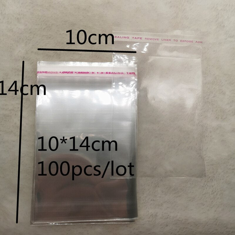 New 4x6cm---14x14cm Various Models Poly Bag Transparent Opp Plastic Bags Self Adhesive Seal Jewellery Making Packaging Bag