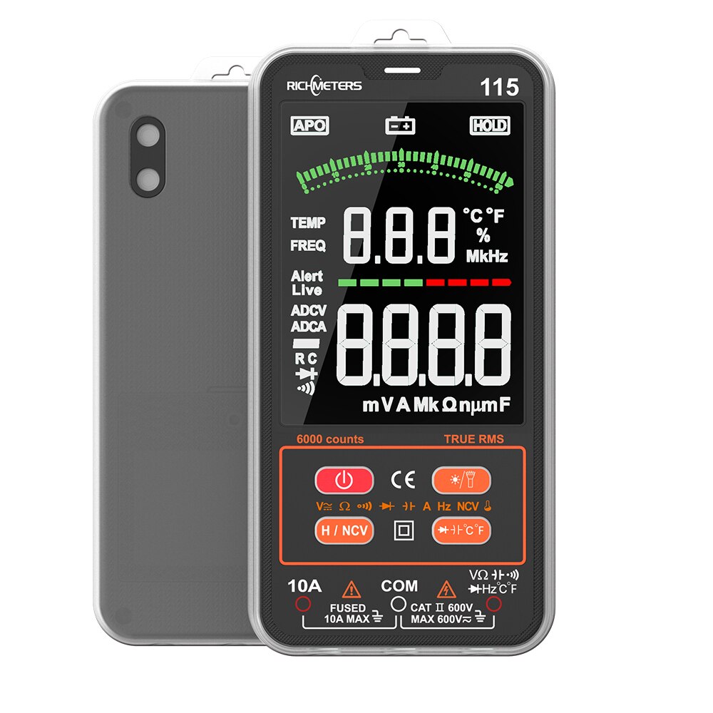 RICHMETERS RM113D NCV Digital Multimeter 6000 Counts Auto Ranging AC/DC Voltage Meter Flash Back Light Large Screen 113A/D