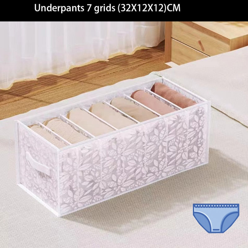 Foldable Drawer Compartment Storage for Socks, Underwear, Bras, Ties, and Baby Clothes with Sock Organizer Drawer Divider