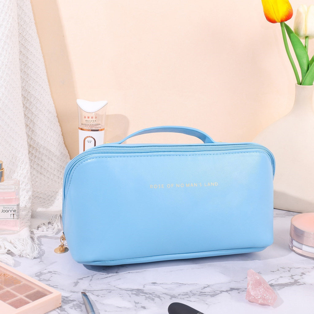 Large Travel Cosmetic Bag for Women Makeup Organizer Leather Toiletry Kit Bags Make Up Case Storage Pouch Luxury Lady Box