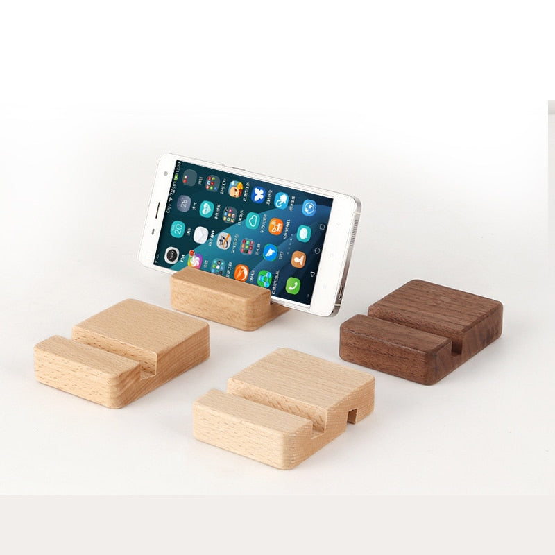 Simple Universal Portable Solid Wood Cell Phone Racks Desk Stand Holder for Mobile Phone Tablet PC E-reader Home Accessories