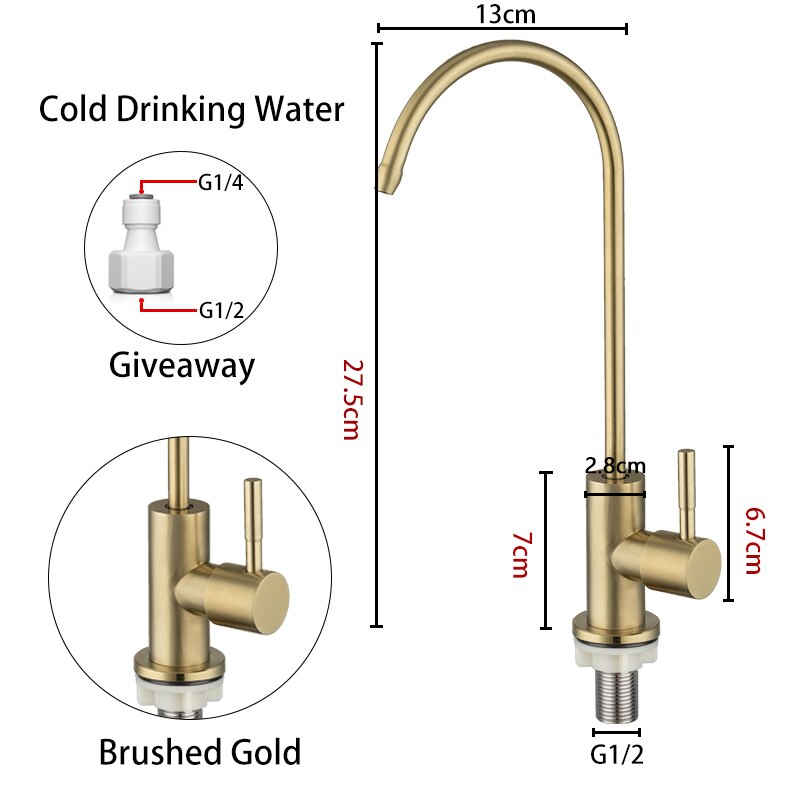 ULA Filtered Kitchen Faucets Gold Black Brass Purifier Faucet Dual Sprayer Drinking Water Faucet Tap Nozzle Sink Mixer Tap