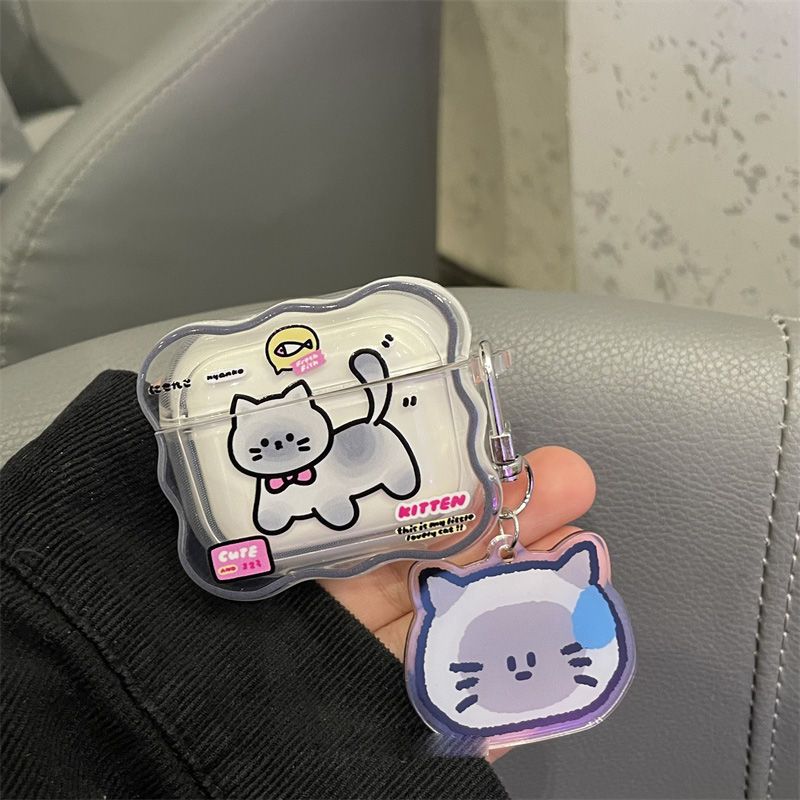 Cute Cartoon Cat TPU Case For Apple Airpods 1 2 3 Earphone Coque Soft Wave Silicone Funda For Airpods Pro 2nd Cover Earpods Case