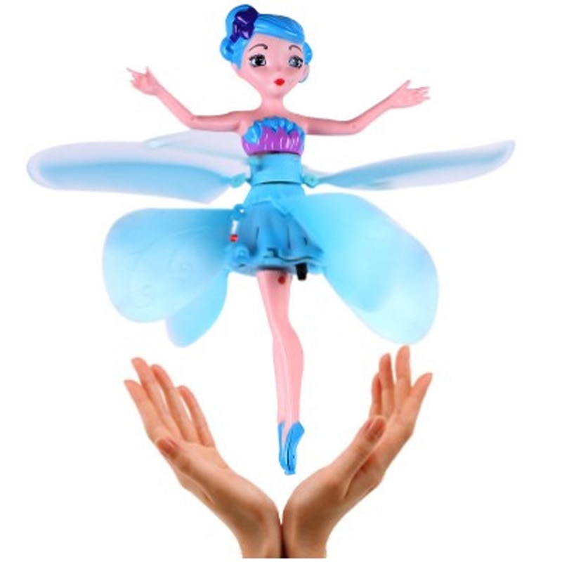 Induction Flight Luminous Fairy Doll Flying Toys ,Kids Mini RC Drone Princess Doll Toy Toy Girl Creative Birthday Gift