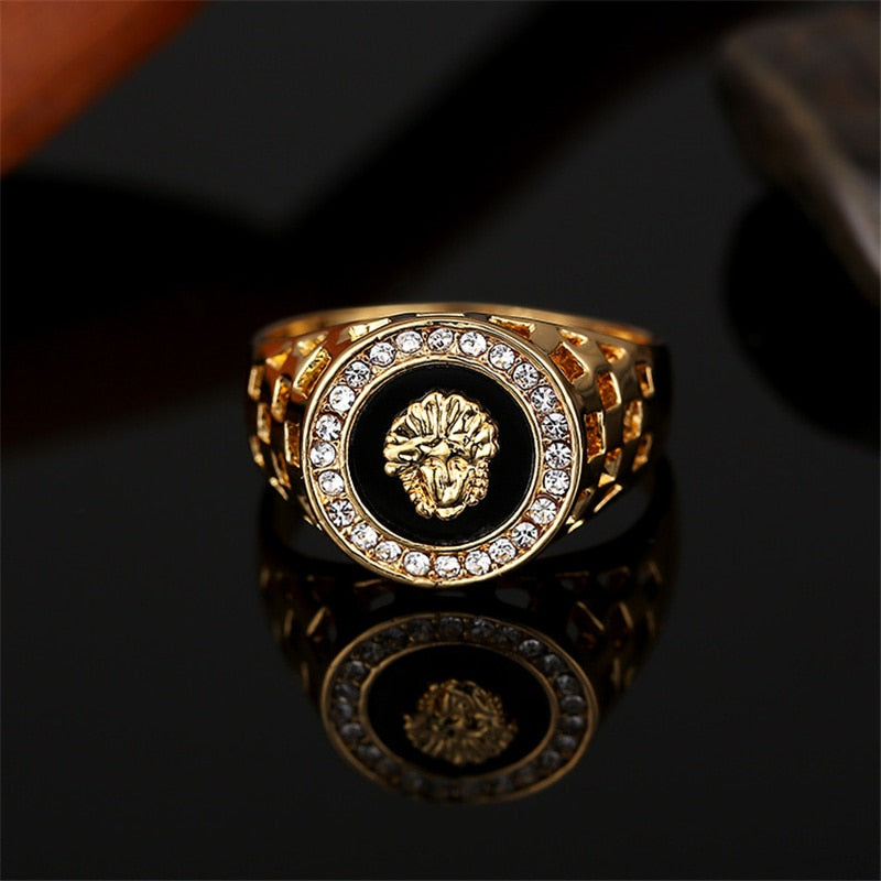 Creative Medusa Ring for Men Inlaid with Zircon Fashion Domineering Rings Female Punk Style Jewelry Gifts Wholesale