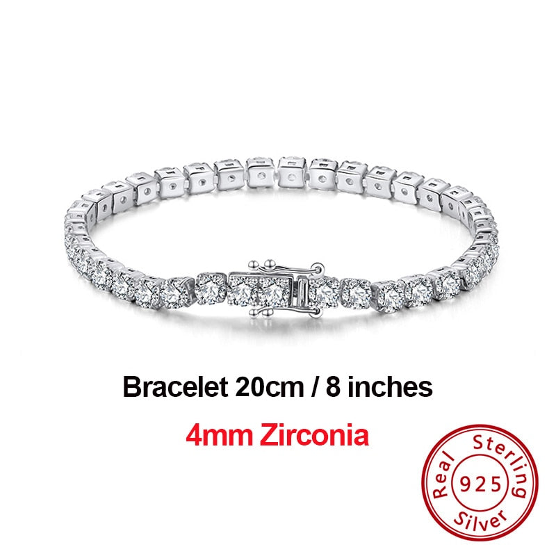 Rinntin SB94 Tennis Bracelet - 100% Real 925 Sterling Silver with AAAA Austrian Cubic Zirconia - Fine Jewelry for Women