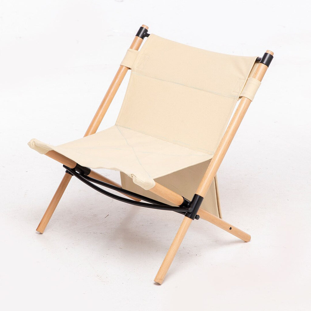 Garden Outdoor Camping Chair Solid Wood Kermit Chair Folding Stick Chair Lunch Break Back Chair Beach Balcony Leisure Chair