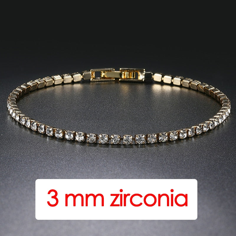 Hip Hop Iced Out 3/4/5mm Crystal Tennis Bracelet for Men Homme Trendy Punk Zirconia Men&#39;s Chain on The Hand Streetwear Jewelry