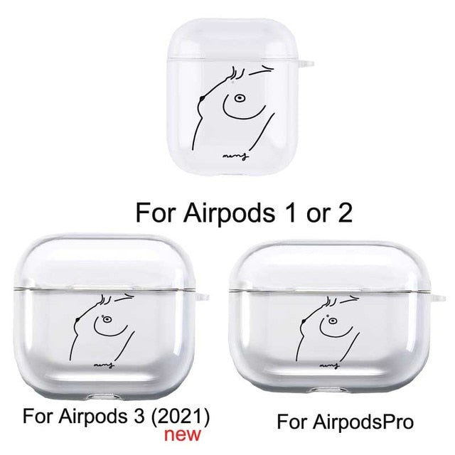 Cover For Apple Airpods 2 1 3 Case Earphone Coque Soft Protector Fundas Airpods Pro 2nd Air Pods Covers Earpods Line Kiss Couple