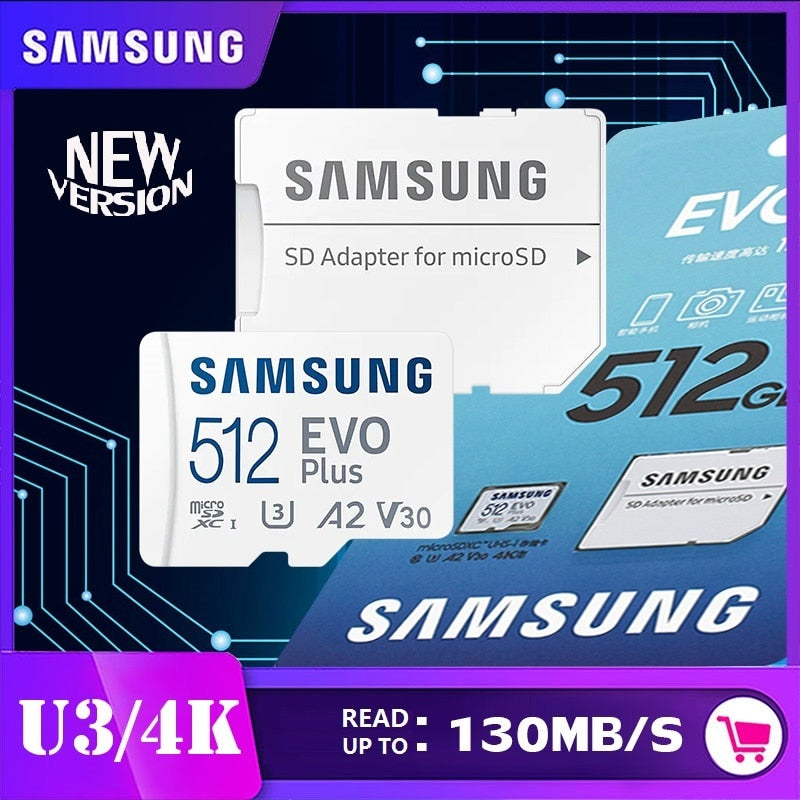 SAMSUNG Original Micro SD 32GB 64GB Memori Memory Card C10 TF MicroSD Cards SDXC 128GB 256GB 512GB U3 4K For Phone Drone Camera