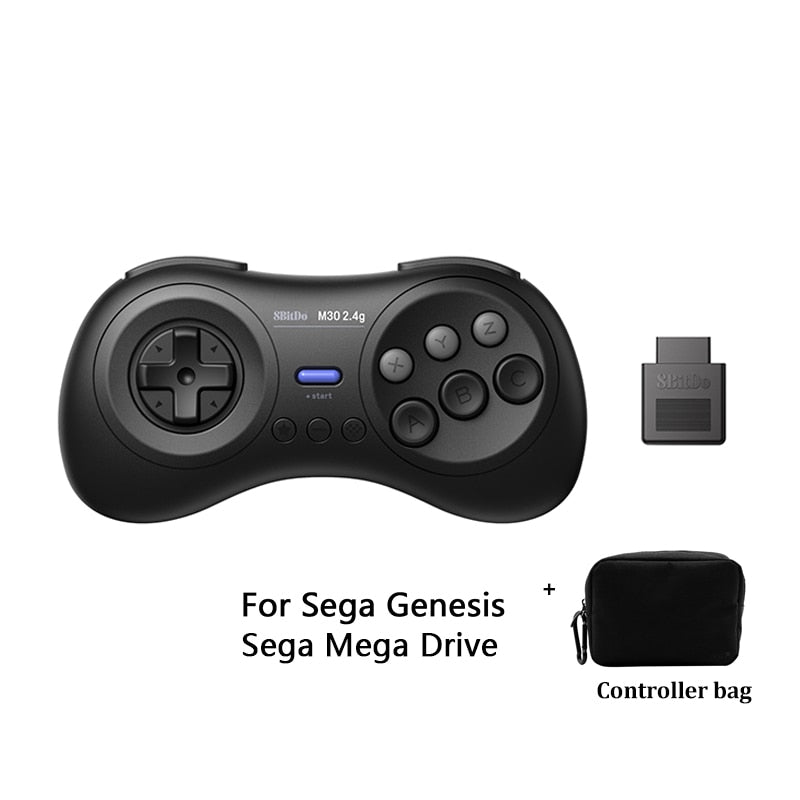 8BitDo M30 2.4G Wireless Black and White Gamepad for Gega Genesis Mini and Mega Drive Mini -  Wireless Game Controller