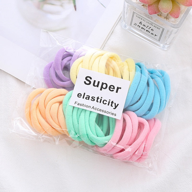 50pcs/Sets Elastic Hair Bands Leagues Rope Headdress Colets Head Gum Accessories For Girl Women Children DIY Pigtails Tails Tool