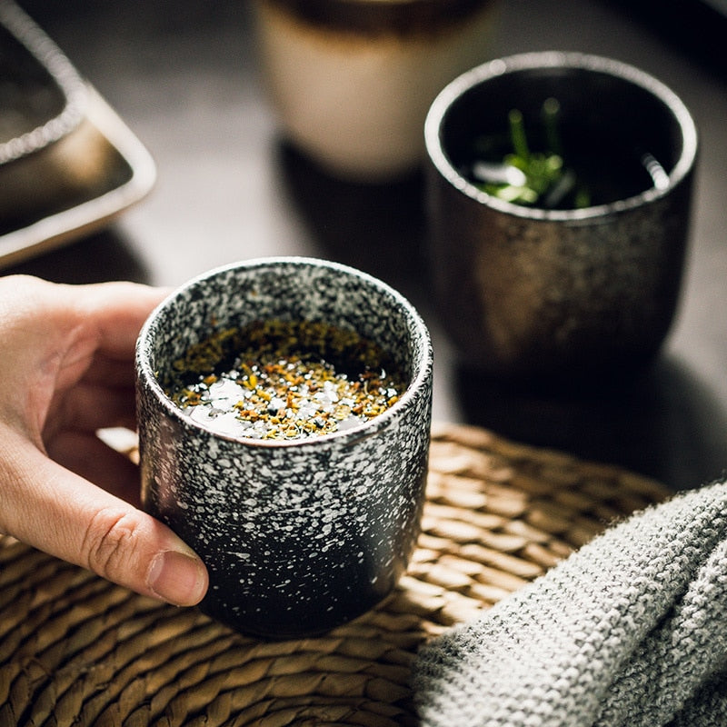 Handmade Ceramic Teacup: High-Temperature Fired Porcelain Coffee Cup in Chinese Retro Style