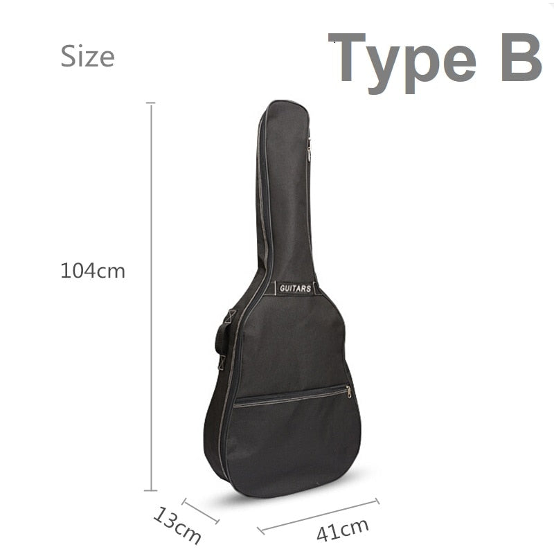 40 / 41Inch Acoustic Folk Guitar Bass Bag Backpack Double Straps 600D Oxford Waterproof Electric Guitar Carry Case Gig Box Cover