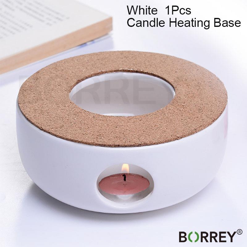 BORREY Mini Portable Ceramic Teapot Holder Base Teapot Warmer Insulation Base Coffee Water Warmer Candle Holder Tea Accessories