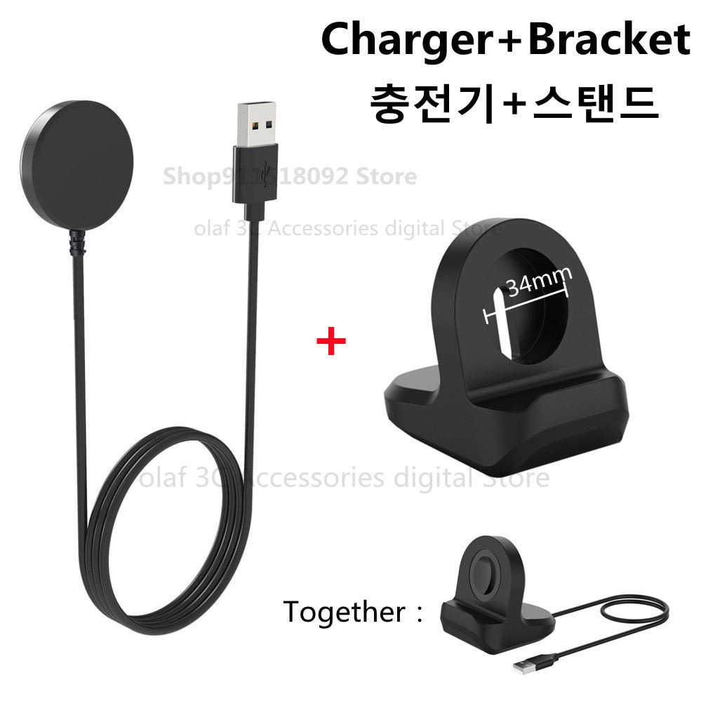 1M USB Charger Cable For Samsung Galaxy Watch 5 Pro 5 4 3 Universal Bracket Smartwatch Charging Stand For Active 3 2 Dock Holder