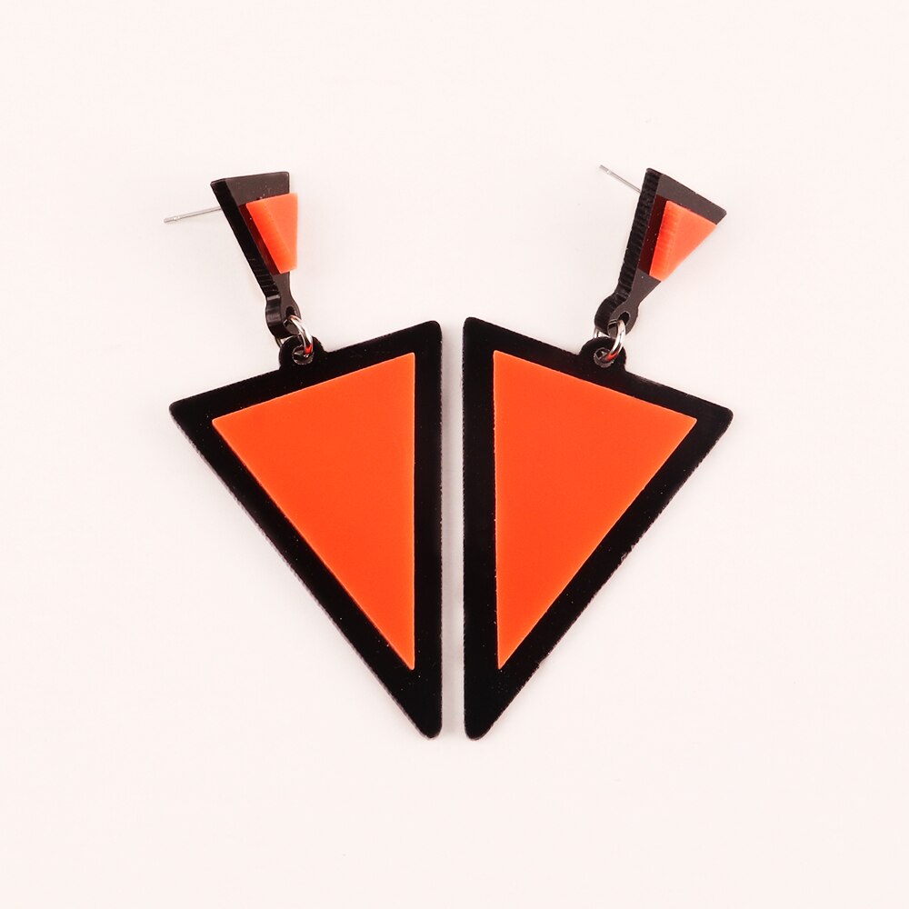 Brand Earing Fluorescent Colorful Triangle Earrings Stud Earrings For Women Crystal Pearl Earrings Fashion Jewelry Wholesale