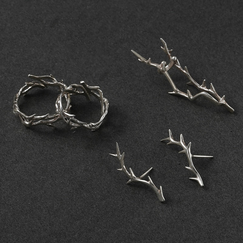 Fashion Punk Irregular Thorns Couple Rings Retro Hip-hop Personality Adjustable Finger Ring for Men Women Lovers Jewelry Gifts