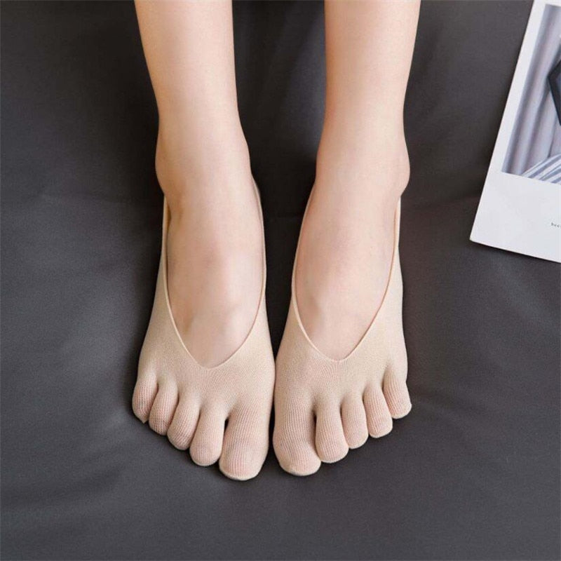 5Pair Women Five Toe Boat Socks Spring Summer Breathable Short Sock Female Ladies 5 Finger Cotton Invisible Socks For Woman