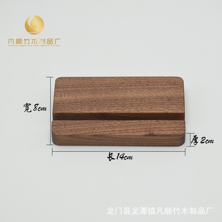 Portable Solid Wood Cell Phone Racks Desk Stand Holder for Mobile Phone Tablet PC E-reader Home Accessories Customized Logo