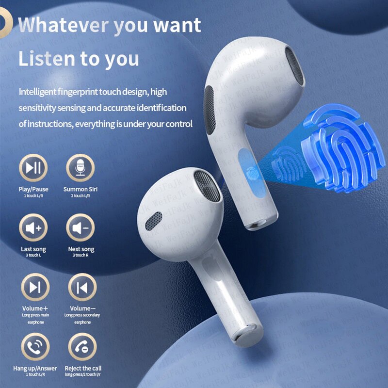 Original Air Pro 6 TWS Earphones Bluetooth Wireless In Ear Earpod Earbuds Pod Headset For Xiaomi Android Apple iPhone Headphones