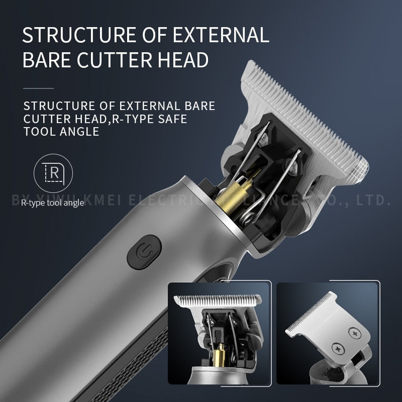 Kemei Hair Liners Clippers Men Beard Trimmer Zero Gapped T-Blade Hair Cutting Machine Cordless Professional Barber Edgers Cutter