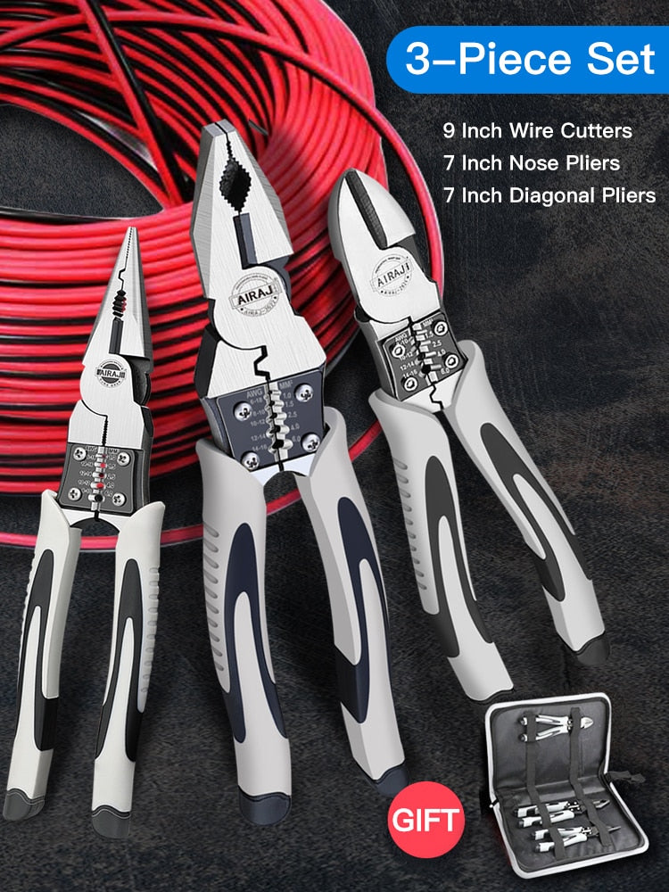 AIRAJ Multifunctional Universal Wire Cutters Pliers Professional Electrician Anti Slip Durable Repair Hardware Tools