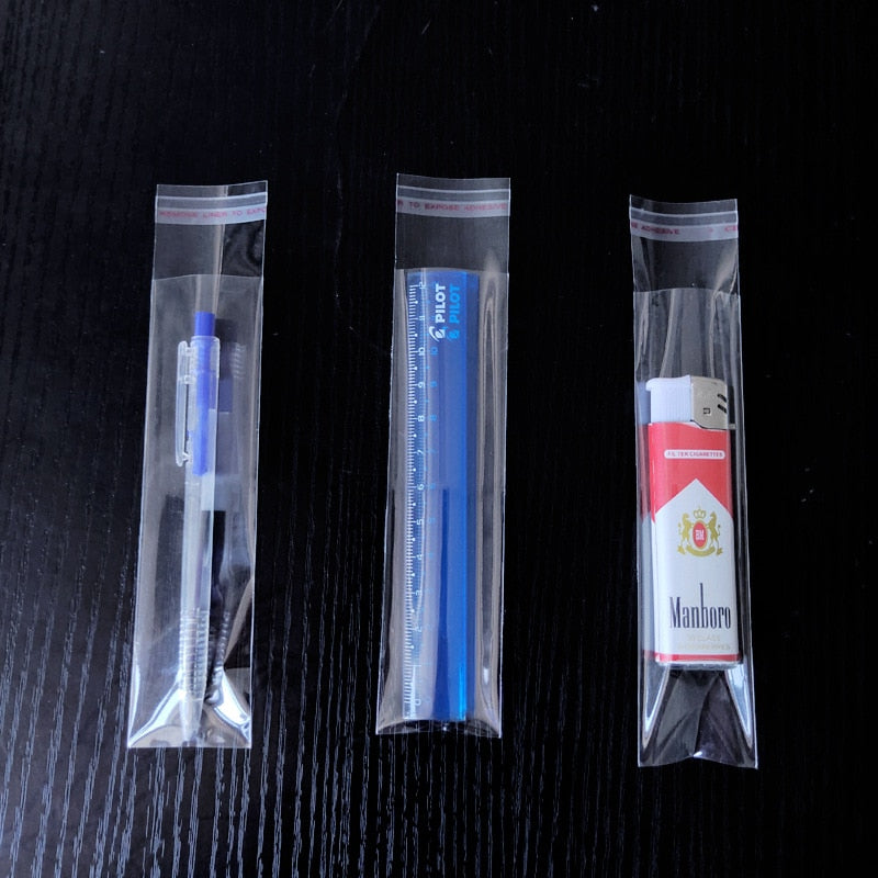 OPP Transparent Rectangular Plastic Self-adhesive Bag Ziplock Pouch Pen Jewelry Candy Packaging Resealable Gift Packaging Bag