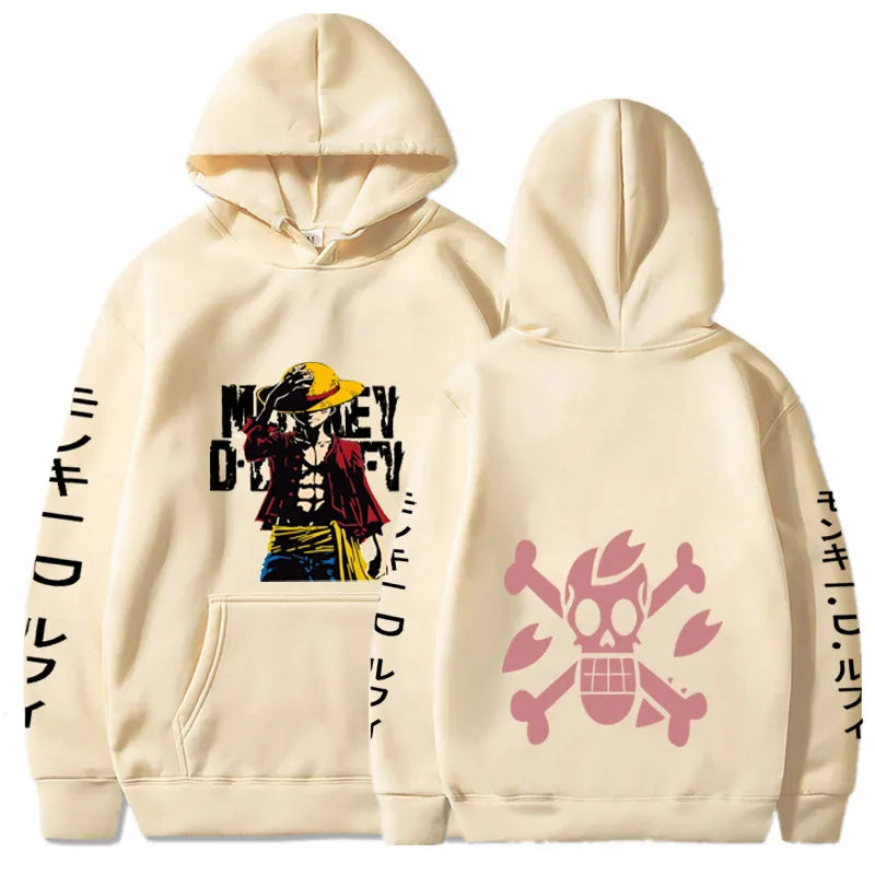 One Piece Anime Hoodies Cool Luffy Hoodies Print Custom Made Japanese Trend Unisex Casual Hoodies Fashion Long Sleeve Tops