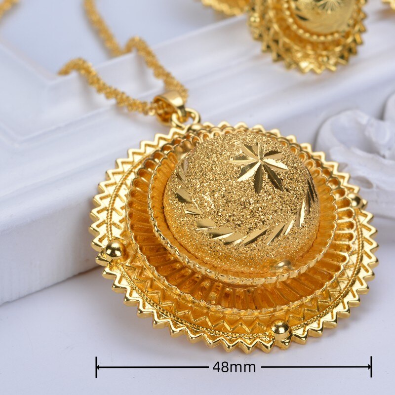 Shamty Hot Ethiopian Bridal Jewelry Sets African Nigeria Sudan Eritrea Kenya Pure Gold Color Habasha Style Wedding Sets D30019