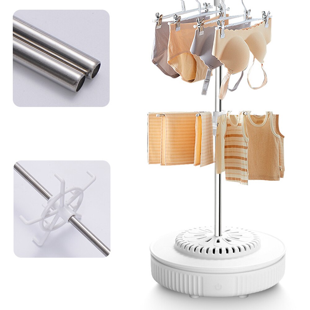 Portable Electric Clothes Dryer Mini Travel Folding Warm Air Baby Cloth Drying Machine Heater Hanger Laundry Clothing Rack