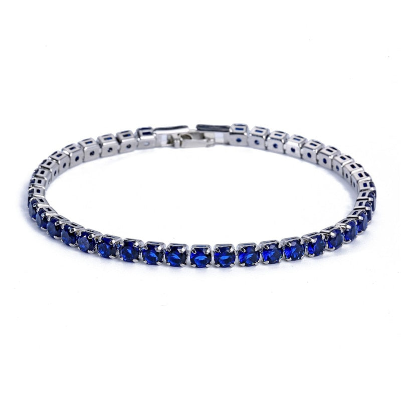 4mm Cubic Zirconia Tennis Bracelets For Women Iced Out Chain Silver Color Bracelet Men Zircon Armband CZ Pulseras Jewelry