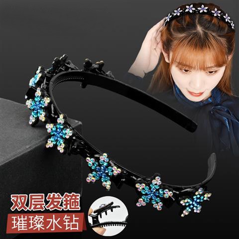 2023 New Fashion Hot Sale Explosion Pearl Rhinestone Bangs Clip Headband Headband for Women Girl Hair Accessories Headwear