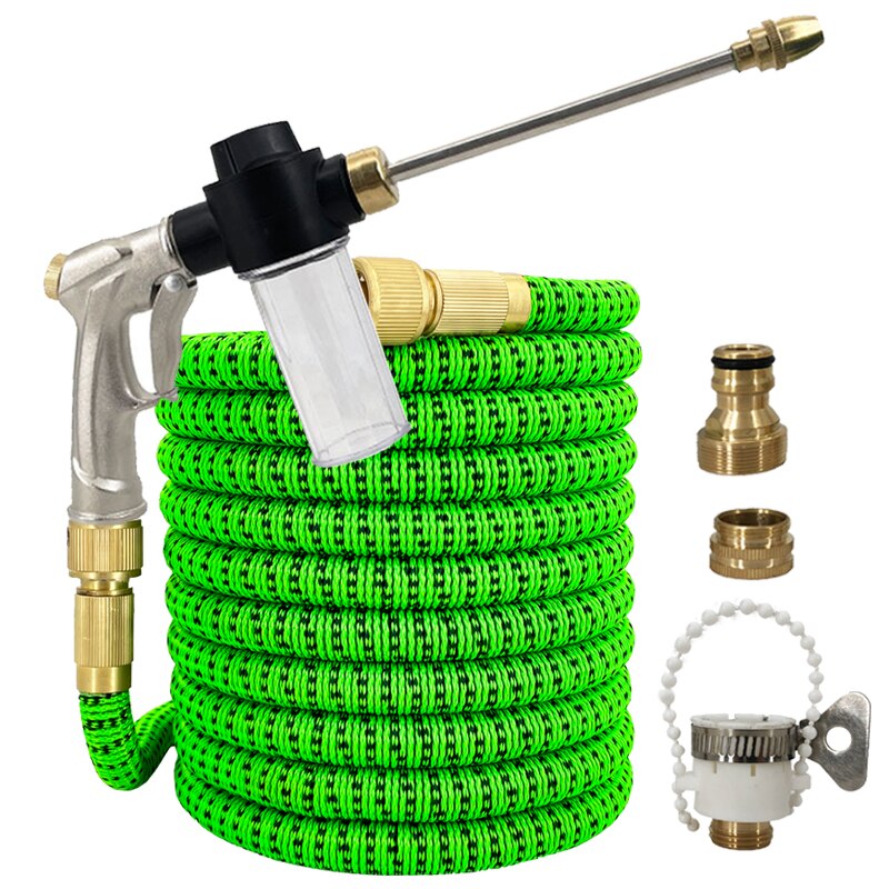 New Water Gun Garden Hose Retractable Magic Hose EU High Pressure Car Wash Hose With Metal Spray Gun Outdoor Garden Watering