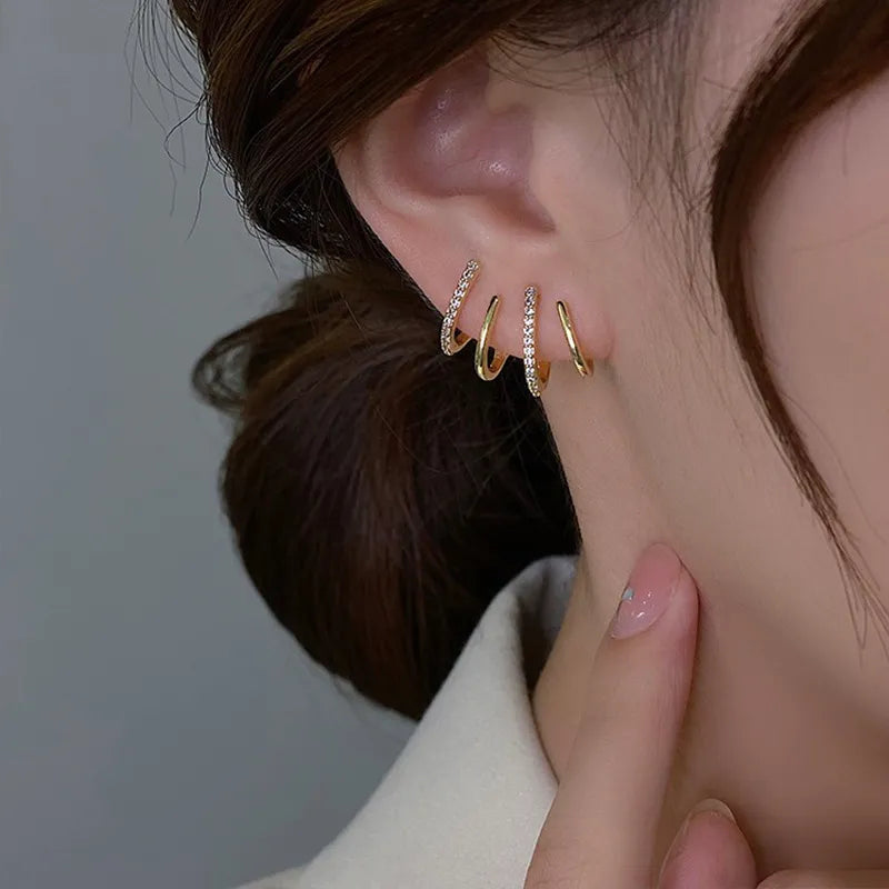 2022 New Crystal Flower Drop Earrings for Women Fashion Jewelry Gold Colour Rhinestones Earrings Gift for Party Best Friend